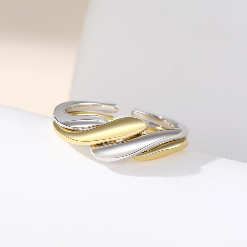 Elaine – S925 Silberring mit unregelmäßiger Wasserwelle