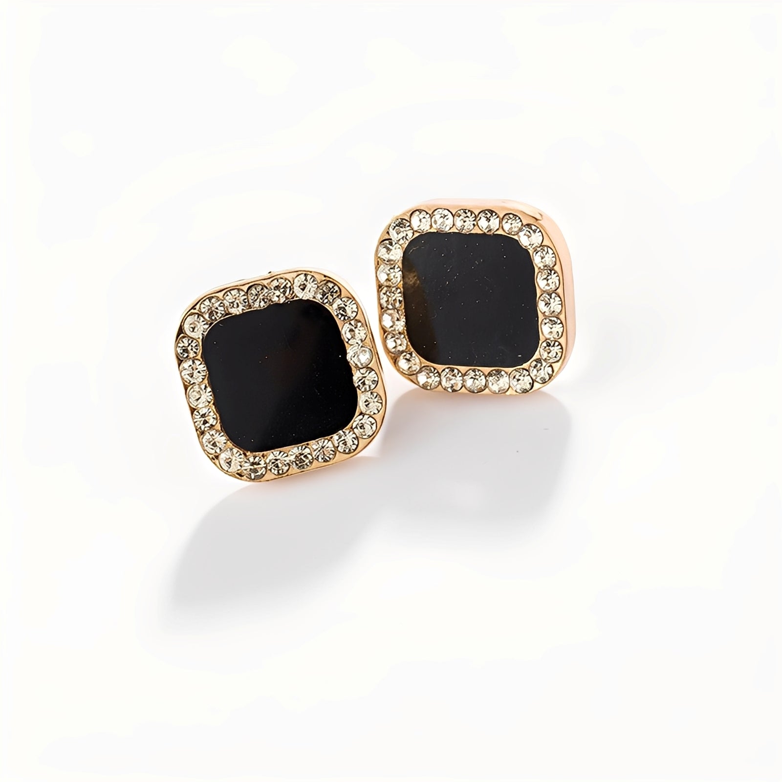 Catherine – Ohrringe aus Onyx und ewigen Diamanten