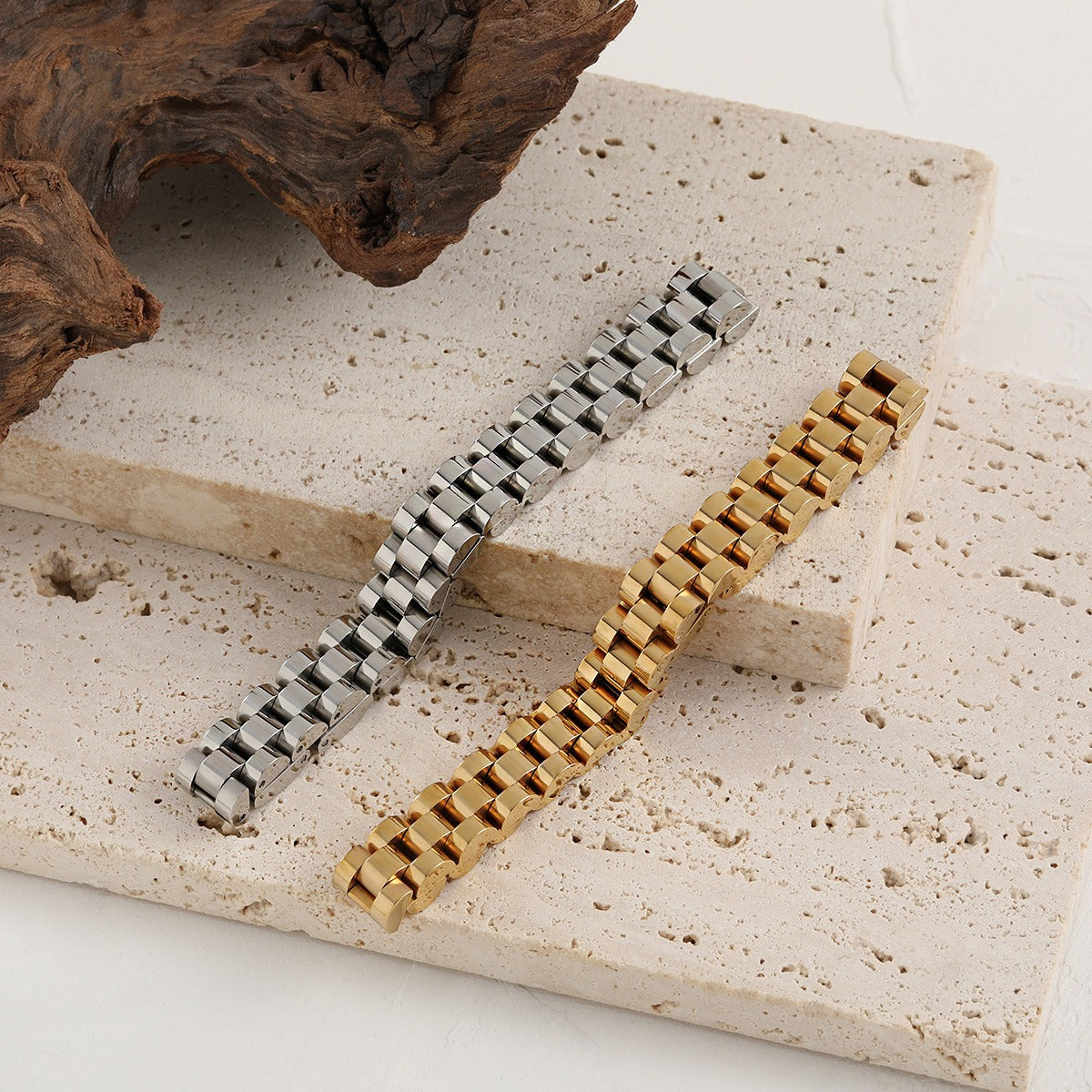 Bianca – Cubanische Kettenarmband im Uhrenstil