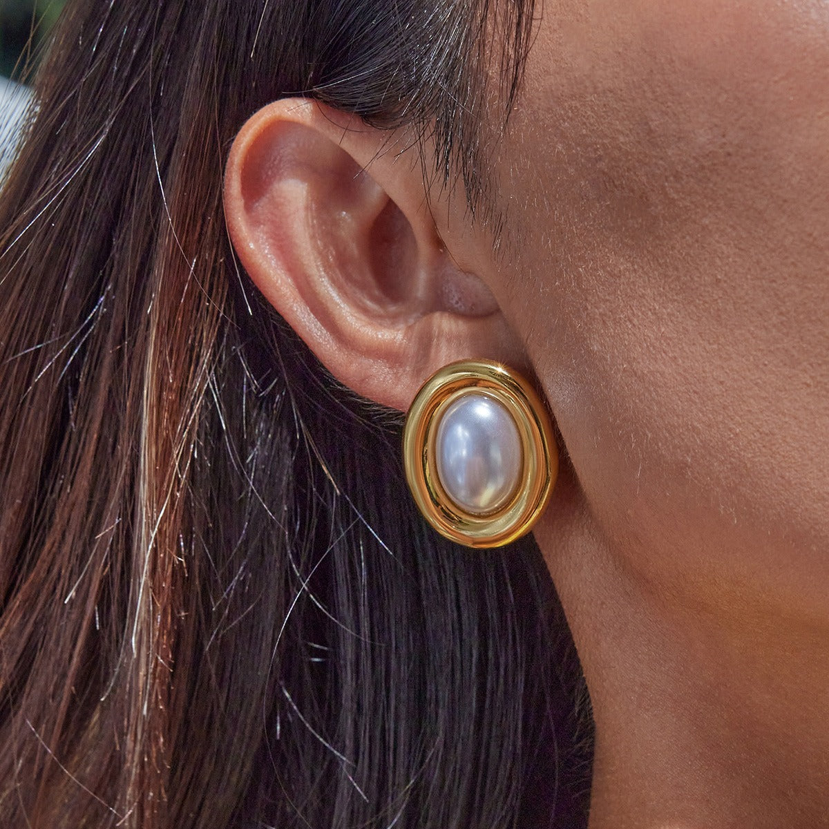 Colette – Vintage-Perlenohrringe aus Edelstahl