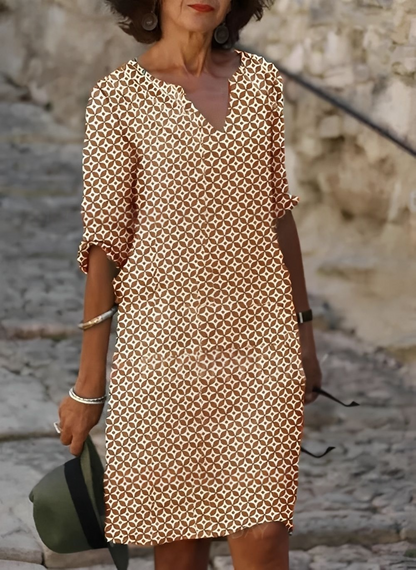 Kristina - Stylisches Midikleid mit halblangen Ärmeln für Damen