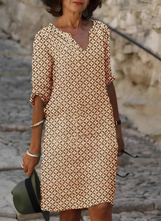 Kristina - Stylisches Midikleid mit halblangen Ärmeln für Damen