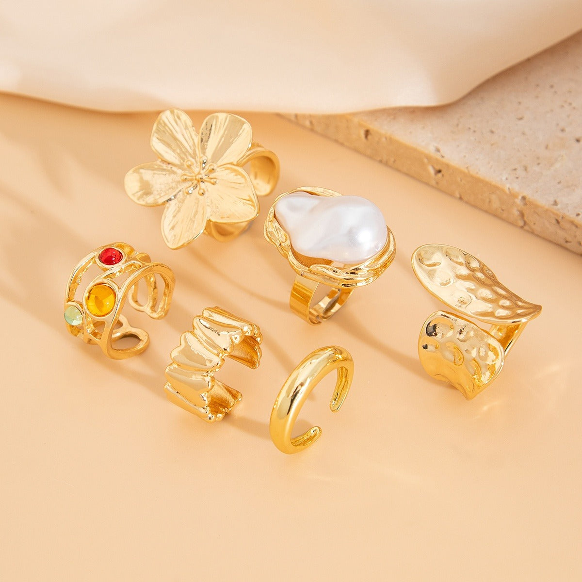 Merina – Set aus 6 Statement-Ringen