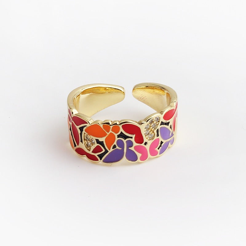 Kamille – Großer Camille-Ring mit blauem Blattmotiv