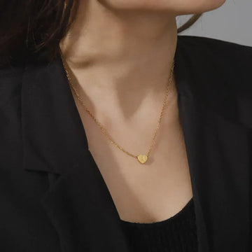 Herz - Goldene Initialen-Halskette