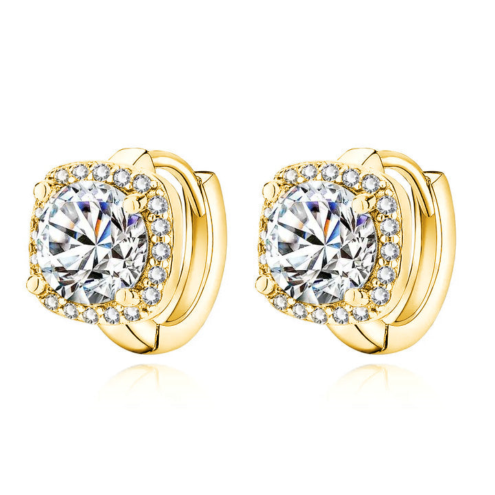 Nadine – Quadratische 18K Goldohrringe