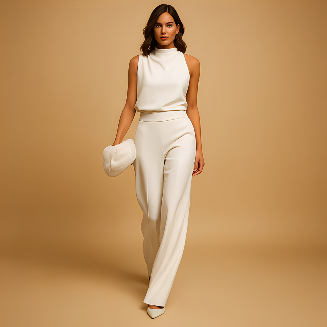 Almerra - Damen-Jumpsuit ohne Ärmel mit weitem Schnitt
