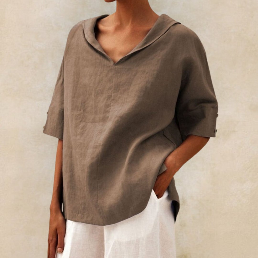 Lena – Legere Bluse mit V-Ausschnitt für Damen
