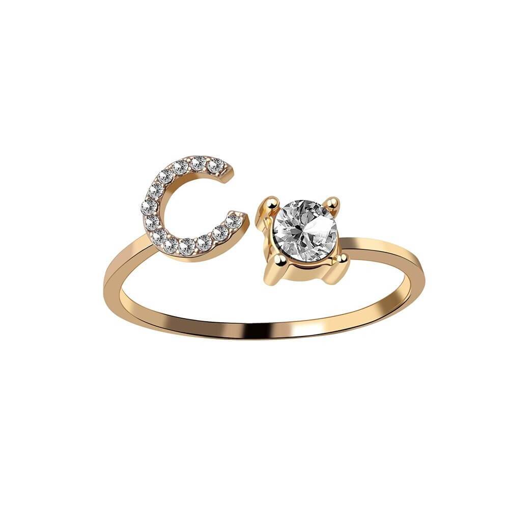Nyla – Ring mit Anfangsbuchstaben und Zirkonia