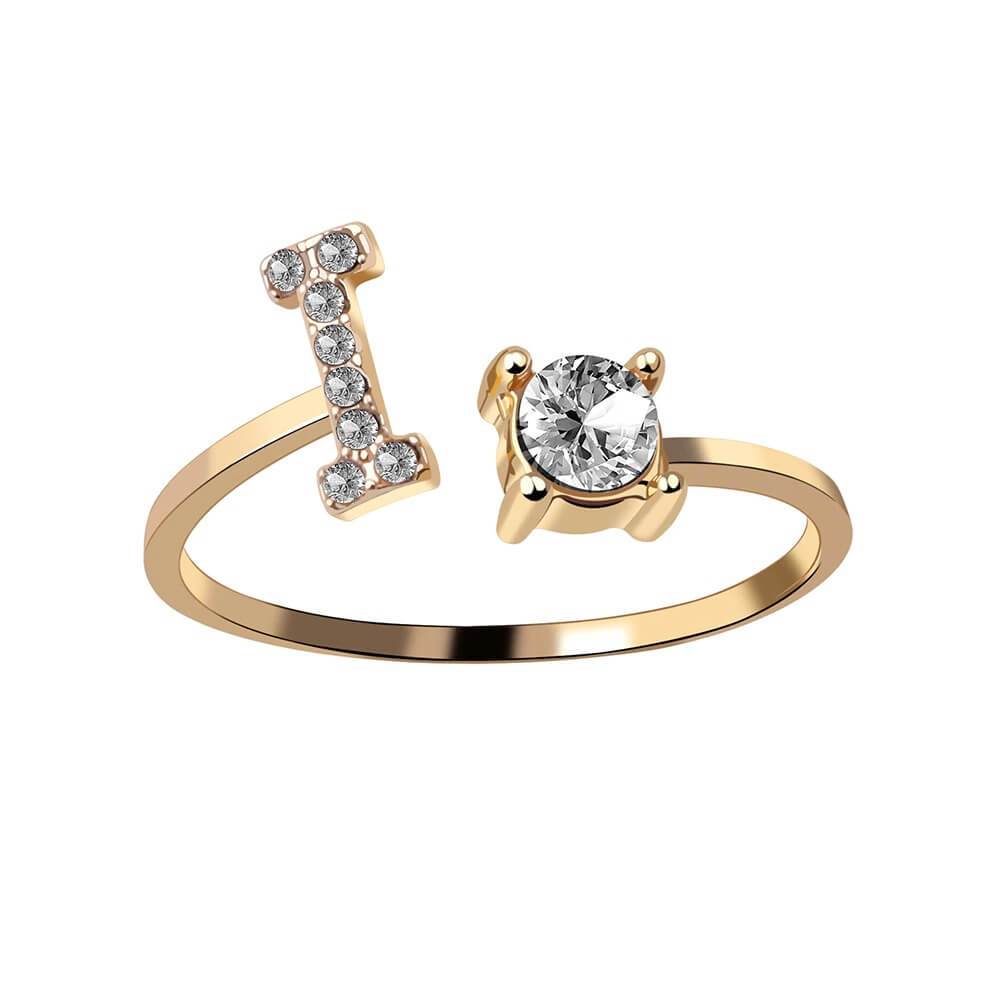 Nyla – Ring mit Anfangsbuchstaben und Zirkonia