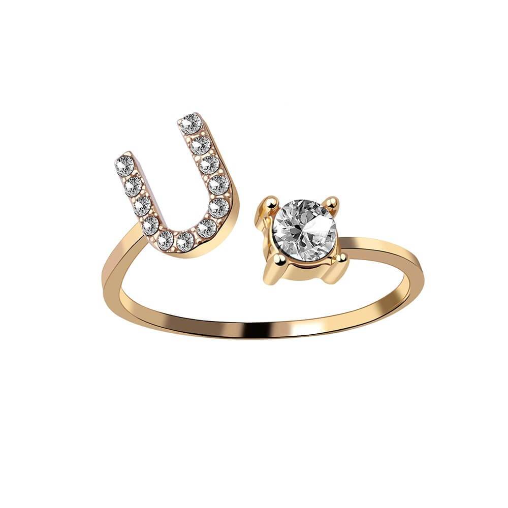 Nyla – Ring mit Anfangsbuchstaben und Zirkonia