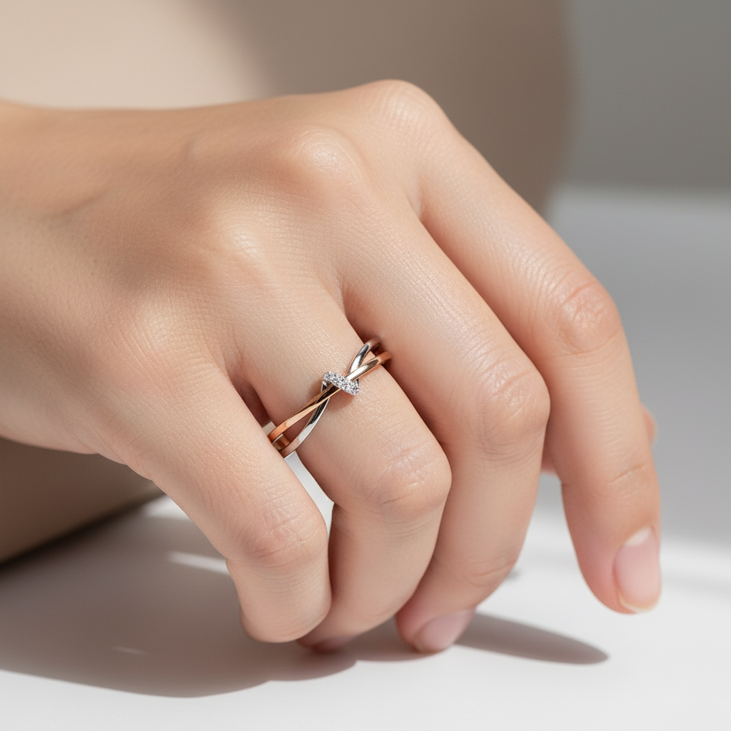 Eleane – Eleganter bicolor Unendlichkeit-Ring