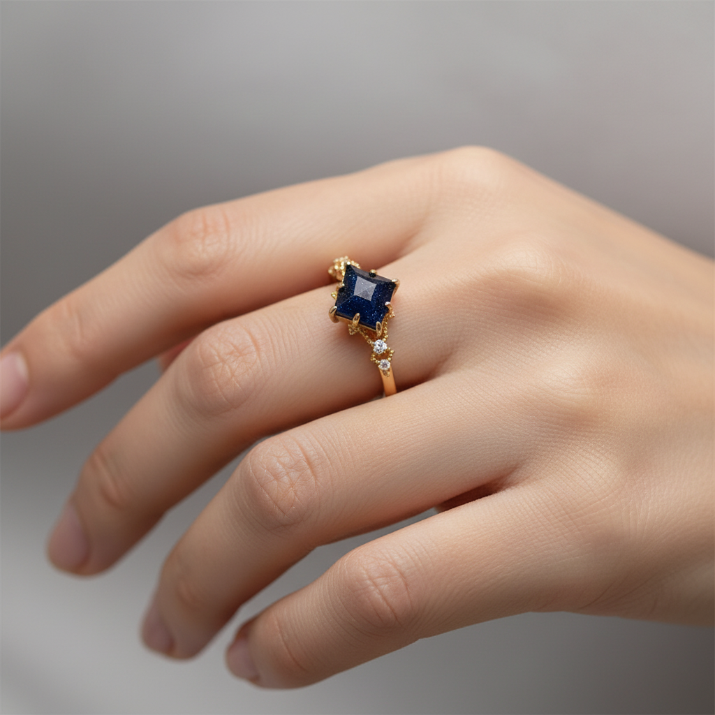 Nerisa – Ring aus dunkler Obsidian