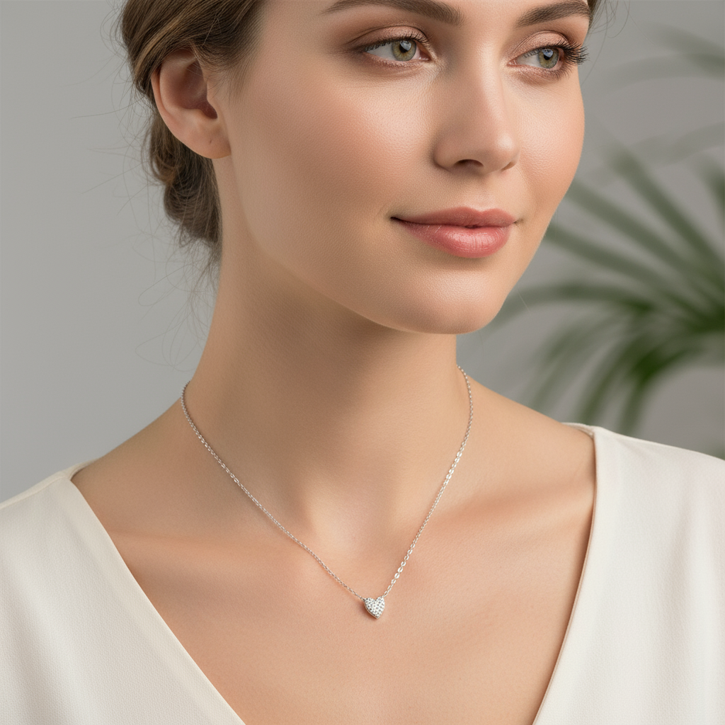 Juliet – Herz-Halskette aus 925 Sterling Silber mit Diamant