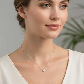 Juliet – Herz-Halskette aus 925 Sterling Silber mit Diamant