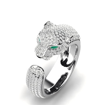 Mika – Verstellbarer Ring aus Roségold-Jaguar
