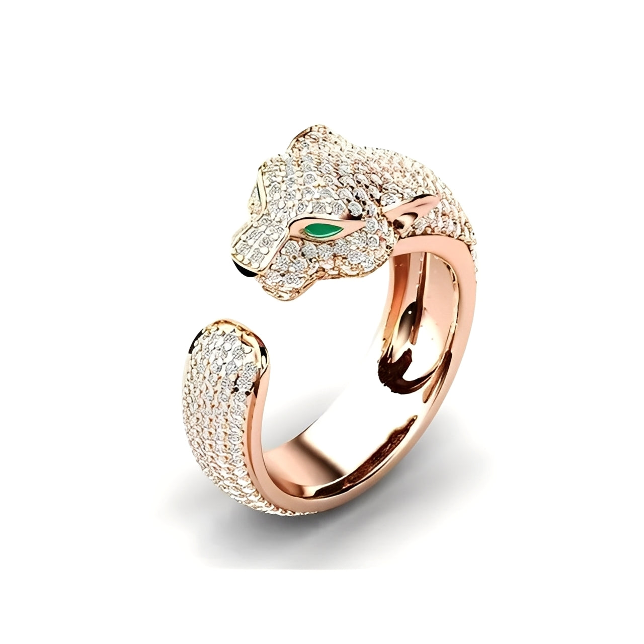 Mika – Verstellbarer Ring aus Roségold-Jaguar