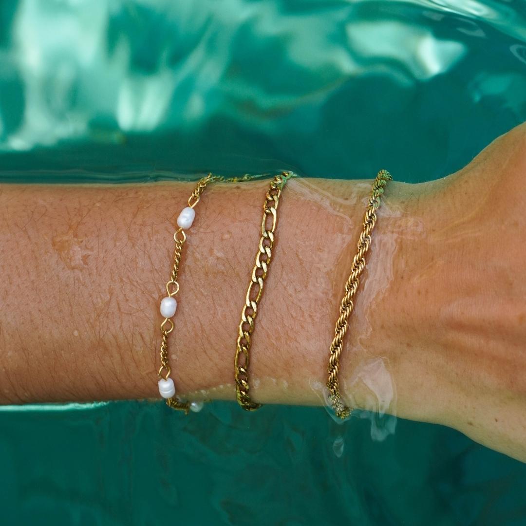 Calvi – Geflochtenes Goldkettchen-Armband