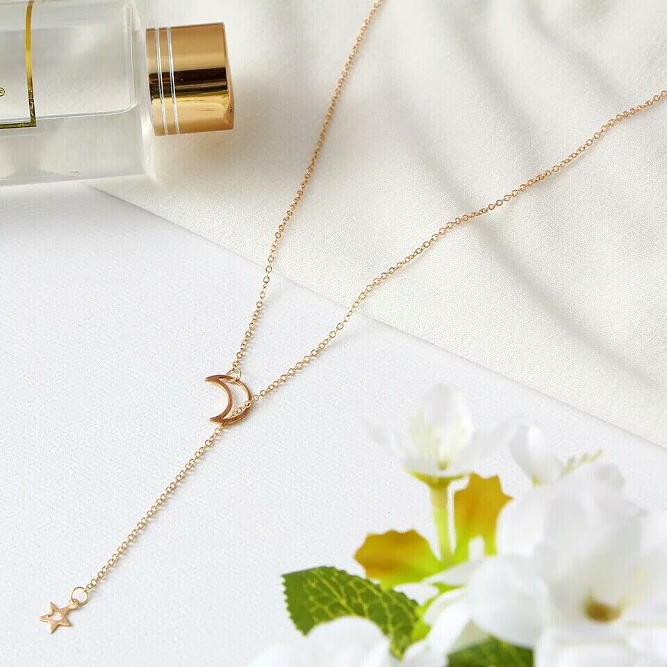 Mond und Stern - Lariat-Halskette
