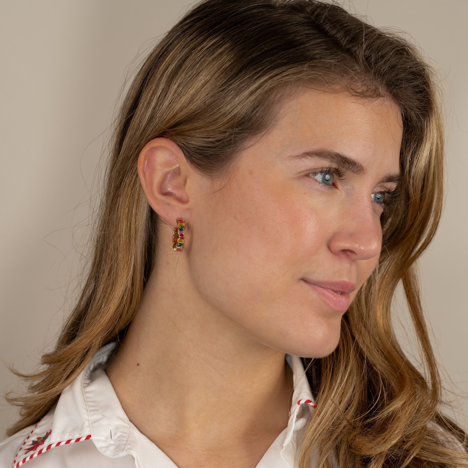 Veronica - Goldene Regenbogen-Hoops